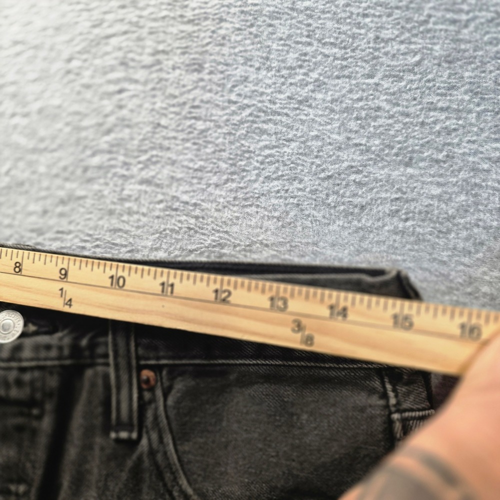 Levis‎ 501 Original High Waist Cut Off Denim Shorts Washed Black Gray Button Fly - Picture 6 of 9